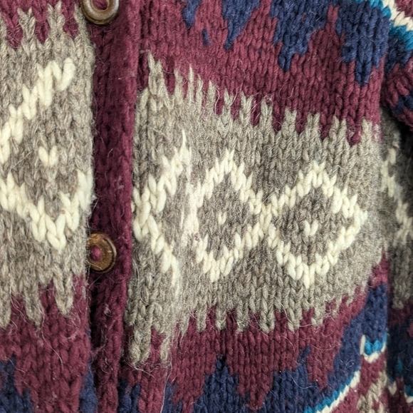 Made in Ecuador Cozy Wool Button-Front Sweater for the Perfect Cottage Core Look - Picture 7 of 10